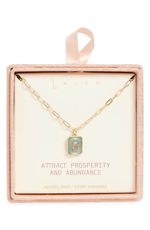 LEITH LEITH CUBIC ZIRCONIA INLAY STONE PENDANT NECKLACE