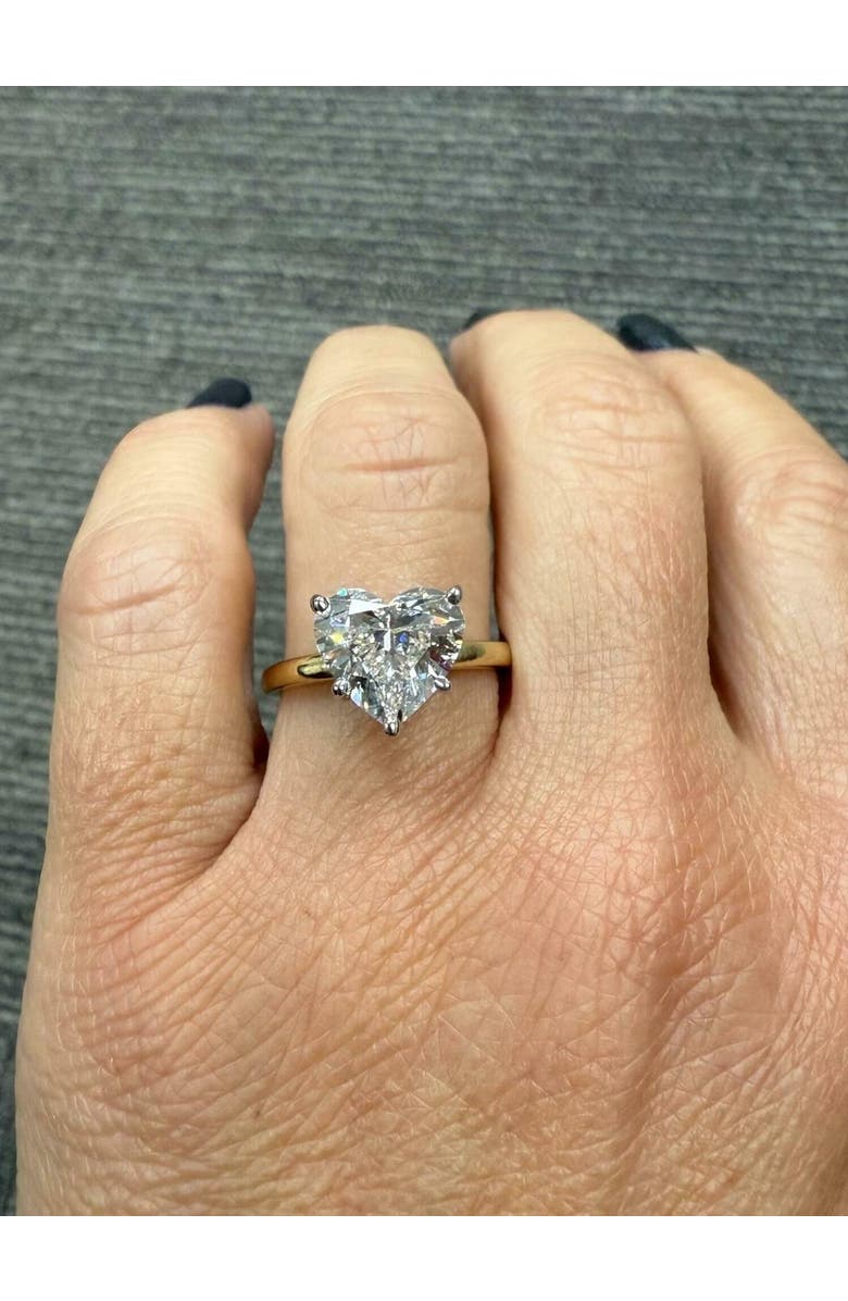 Bliss Diamond 3Ct 14k Gold Certified Lab Grown Heart Cut Diamond Engagement Ring, Alternate, color, 