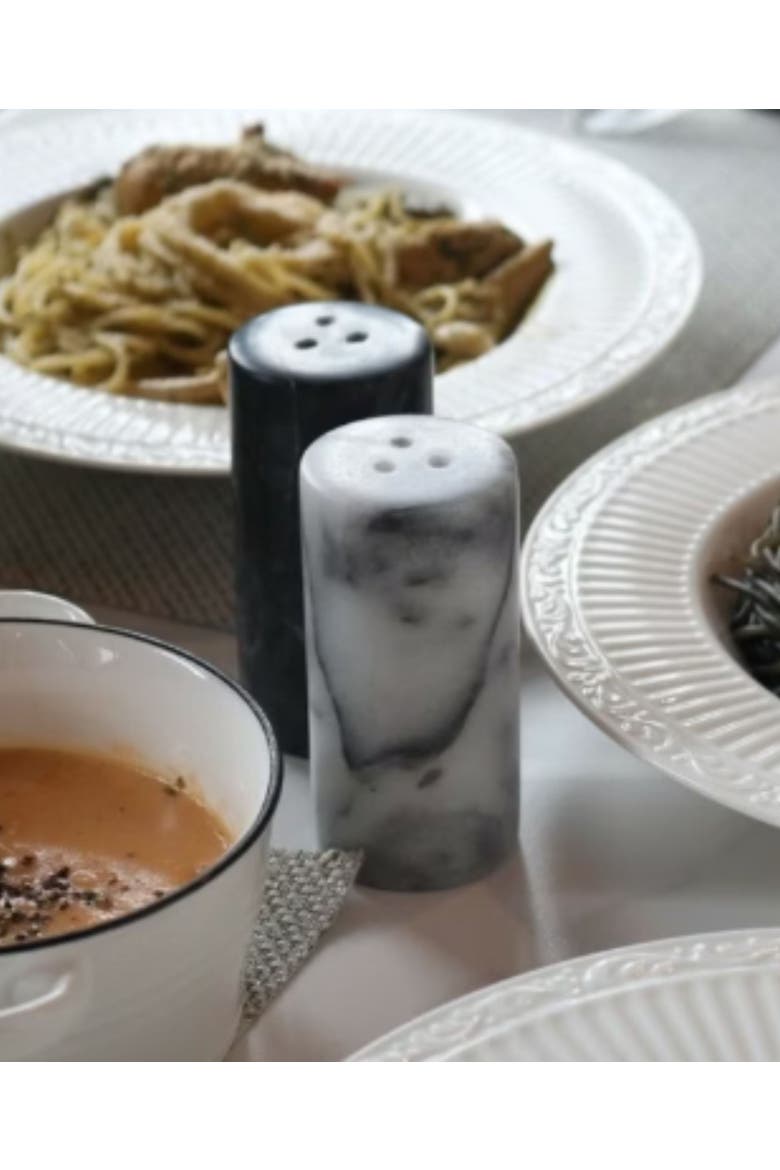 Artifacts Trading Company Marble Salt & Pepper Shaker, Alternate, color, Black and White