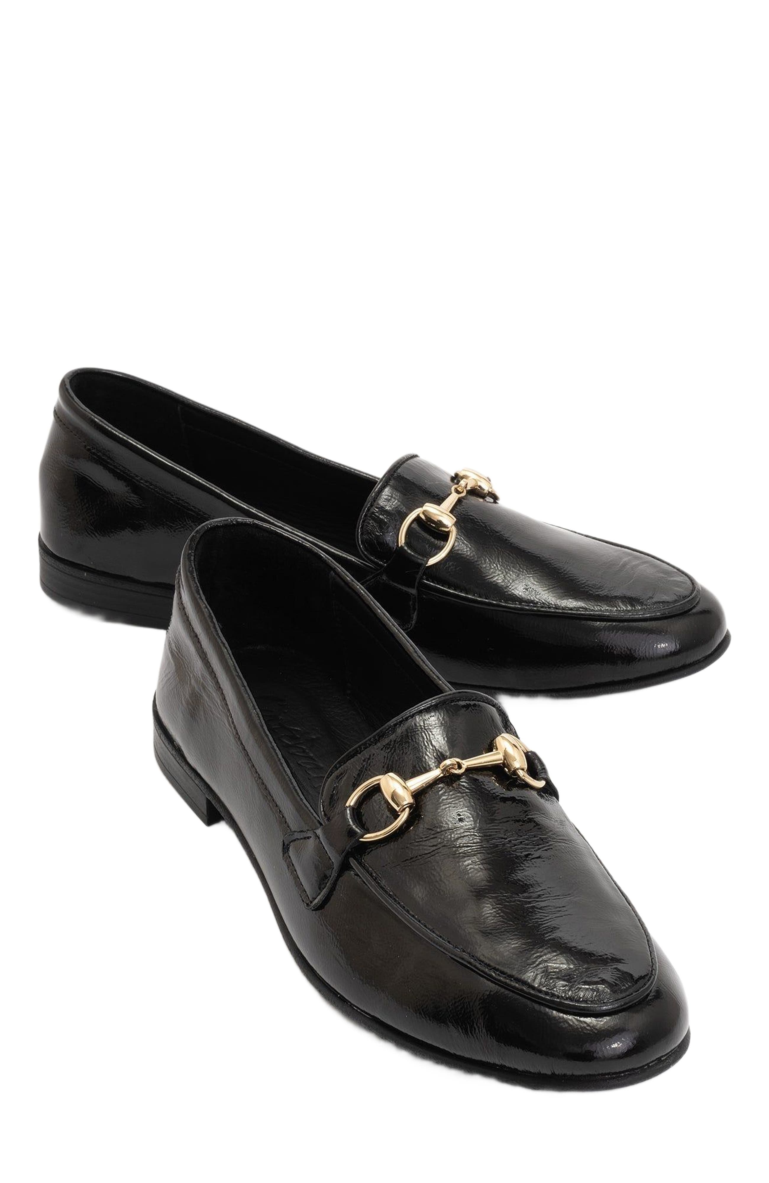 Forever & Always Shoes Rory Leather Bit Loafer, Alternate, color, Black Patent Leather