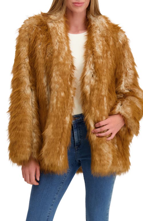 Lyla Grant Fur-free Fox (faux Fur) Jacket In Gold