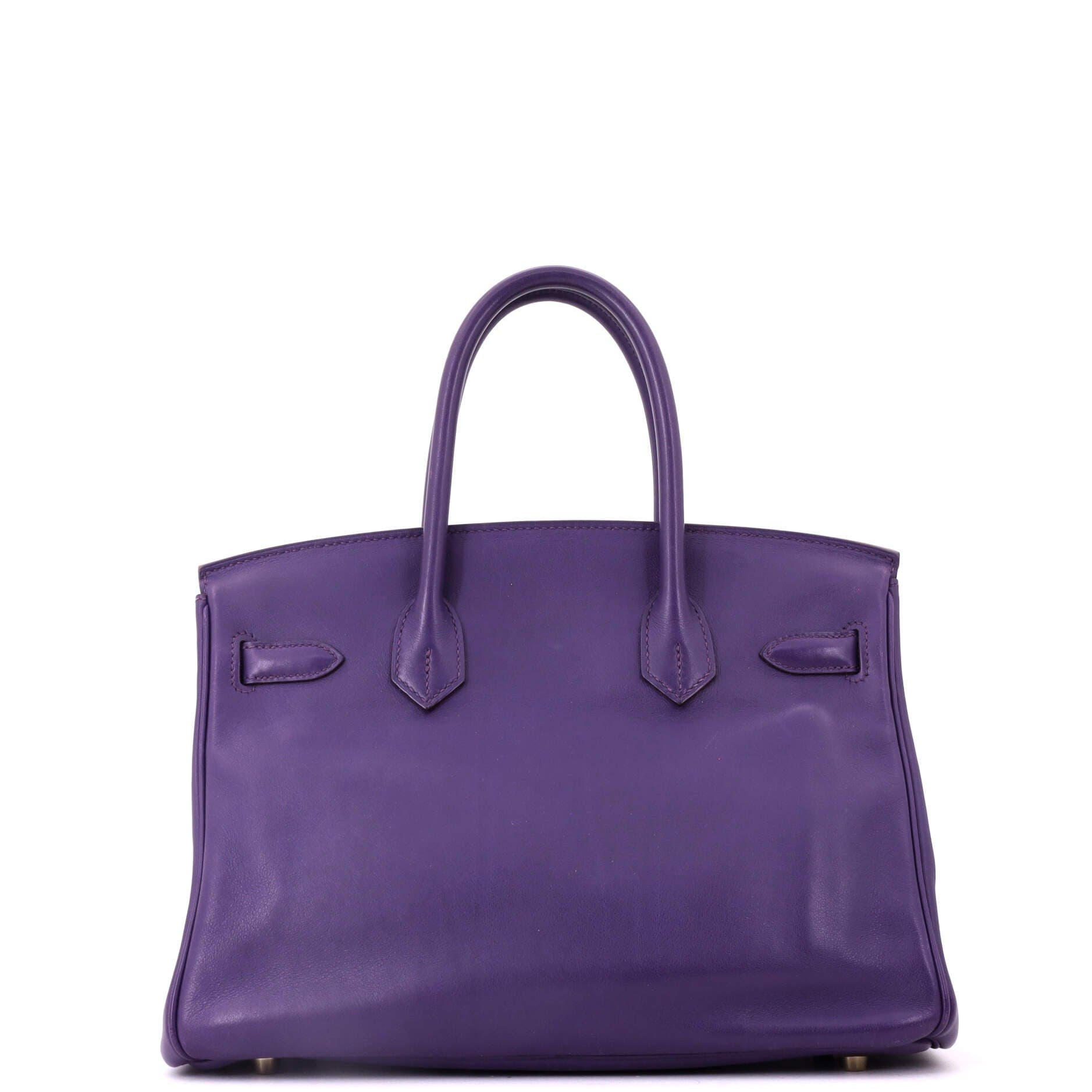 Pre-Owned Hermes Birkin Handbag Purple Swift with Gold Hardware 30, Alternate, color, Ultraviolet