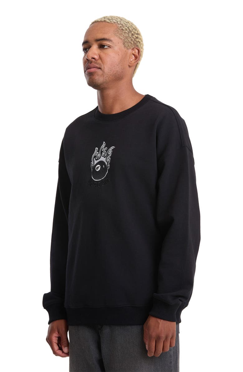 Volcom x Seth Conboy Embroidered Crewneck Sweatshirt, Alternate, color, Black