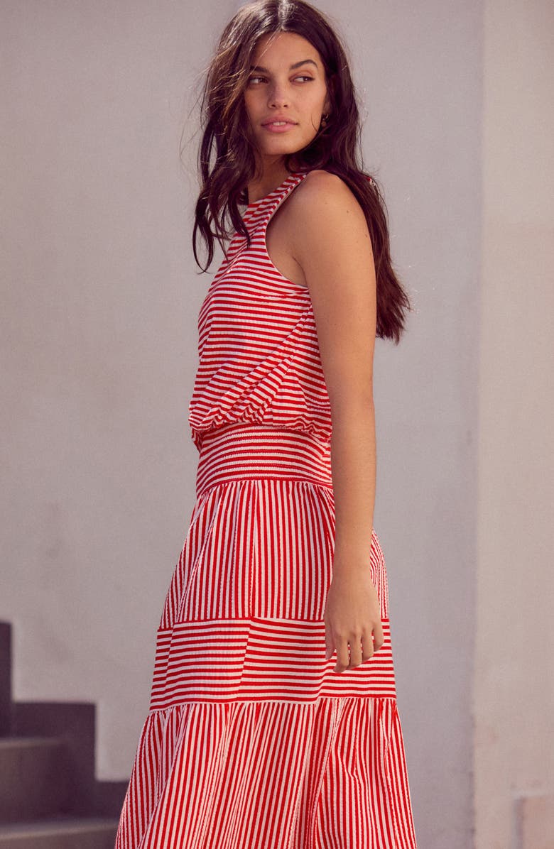 NEXT Stripe Tiered Cotton Maxi Skirt, Alternate, color, 