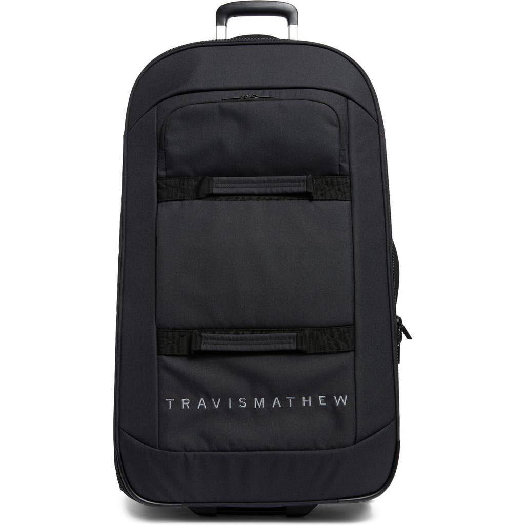 Travismathew Red Adventure Travel Roller Carry-on Suitcase In Black