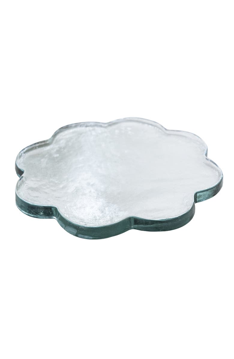Storied Home Pressed Scalloped Cheese and Serving Board, Main, color, Clear