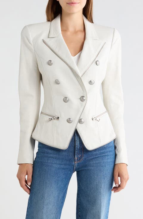 Ottilie Zip Leather Blazer