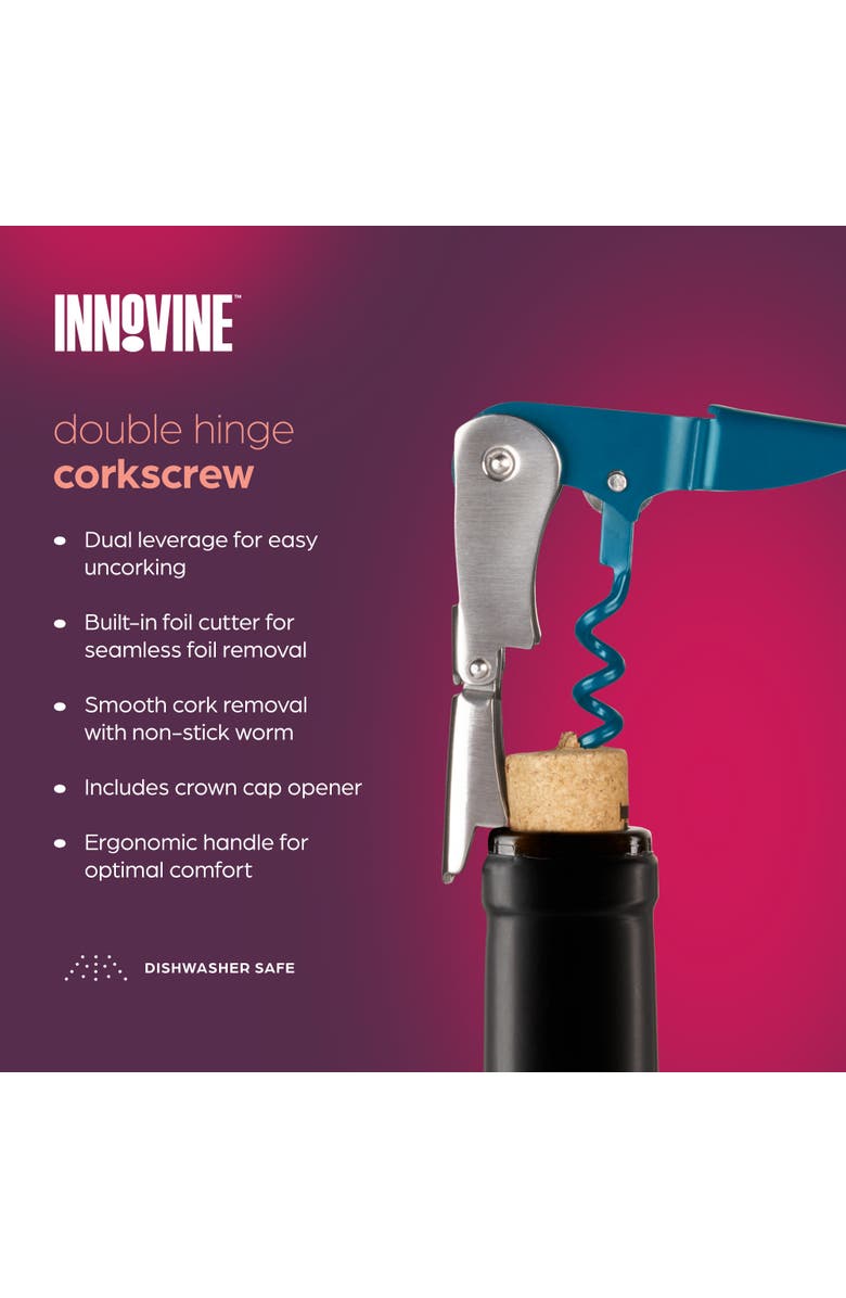 Innovine Double Hinge Corkscrew, Alternate, color, Deep Teal