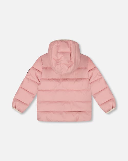Deux Par Deux Compressible Winter Puffy Coat Designed For Car Seat In Pink