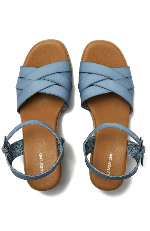Lands' End Espadrille Wedge Sandals In Pale Blue Slate