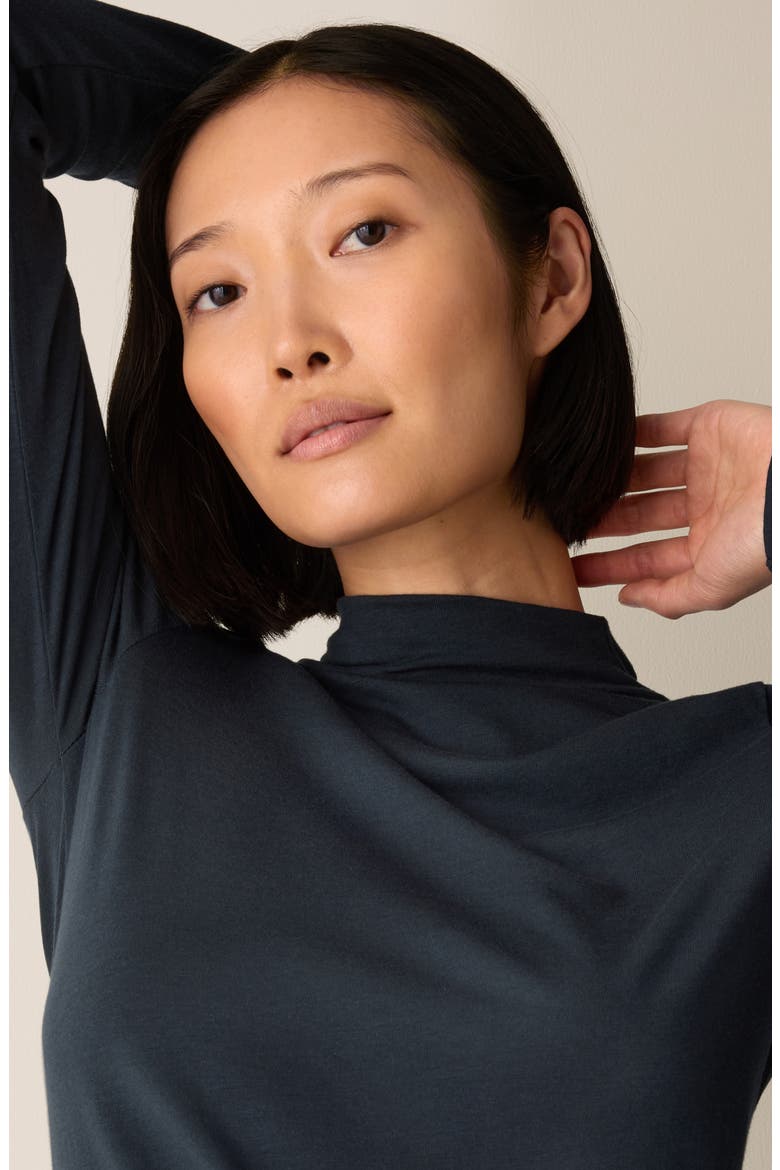 Funnel Neck Long Sleeve T-Shirt, Alternate, color, MARITIME