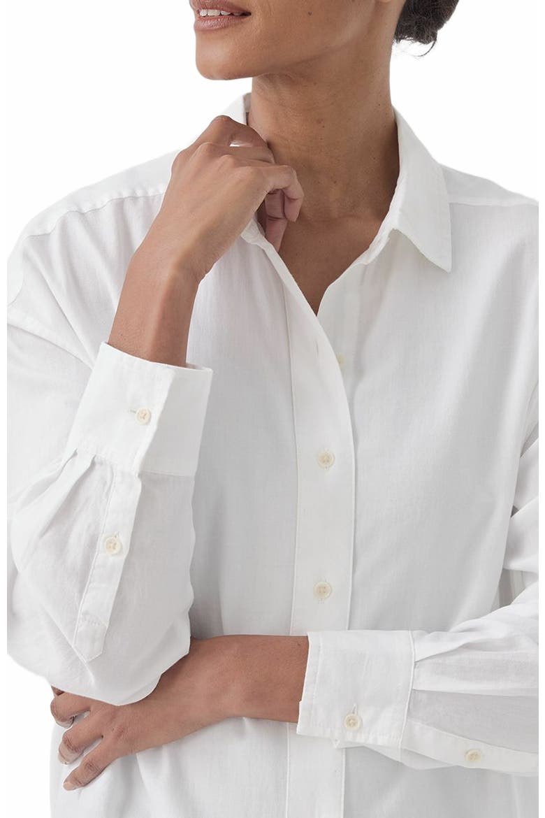 Organic Cotton Sunset Lightweight Cotton Oversized Shirt, Alternate, color, White