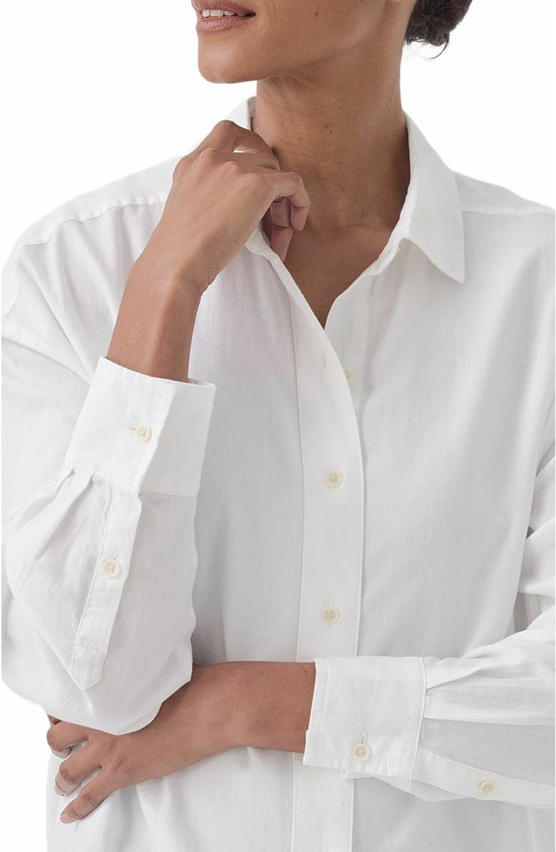 Pact Organic Cotton Sunset Lightweight Cotton Oversized Shirt, Alternate, color, White
