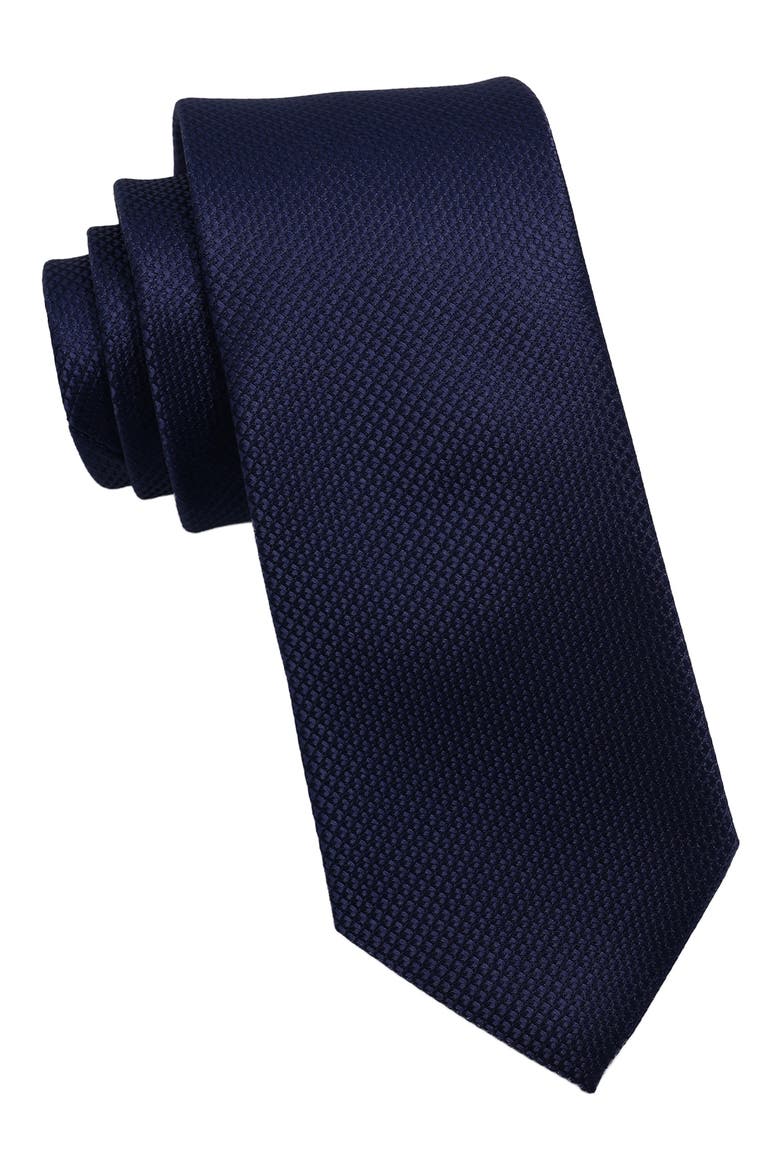 Solid Textured Tie, Main, color, NAVY