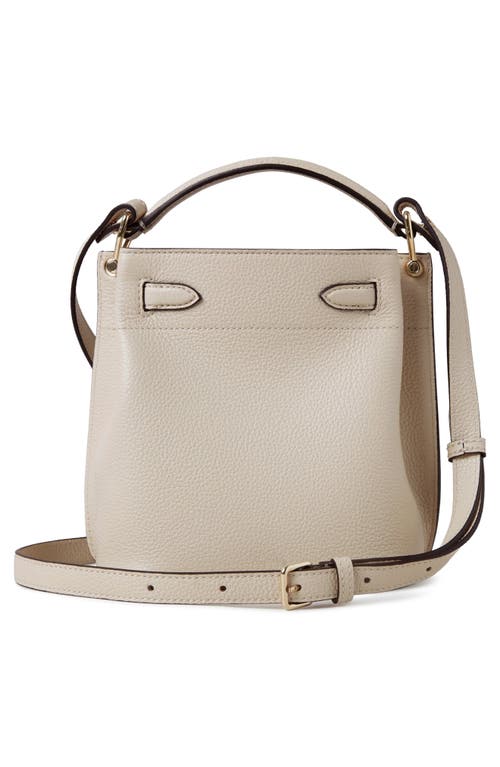 Mulberry 'islington Mini' White Bucket Bag With Turn-lock Closure And Logo In Chalk