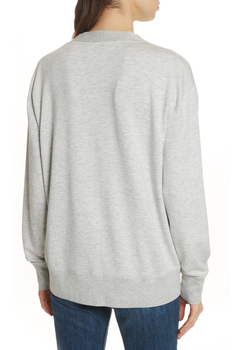 rag & bone/JEAN Flora Sweatshirt, Alternate, color, HEATHER GREY