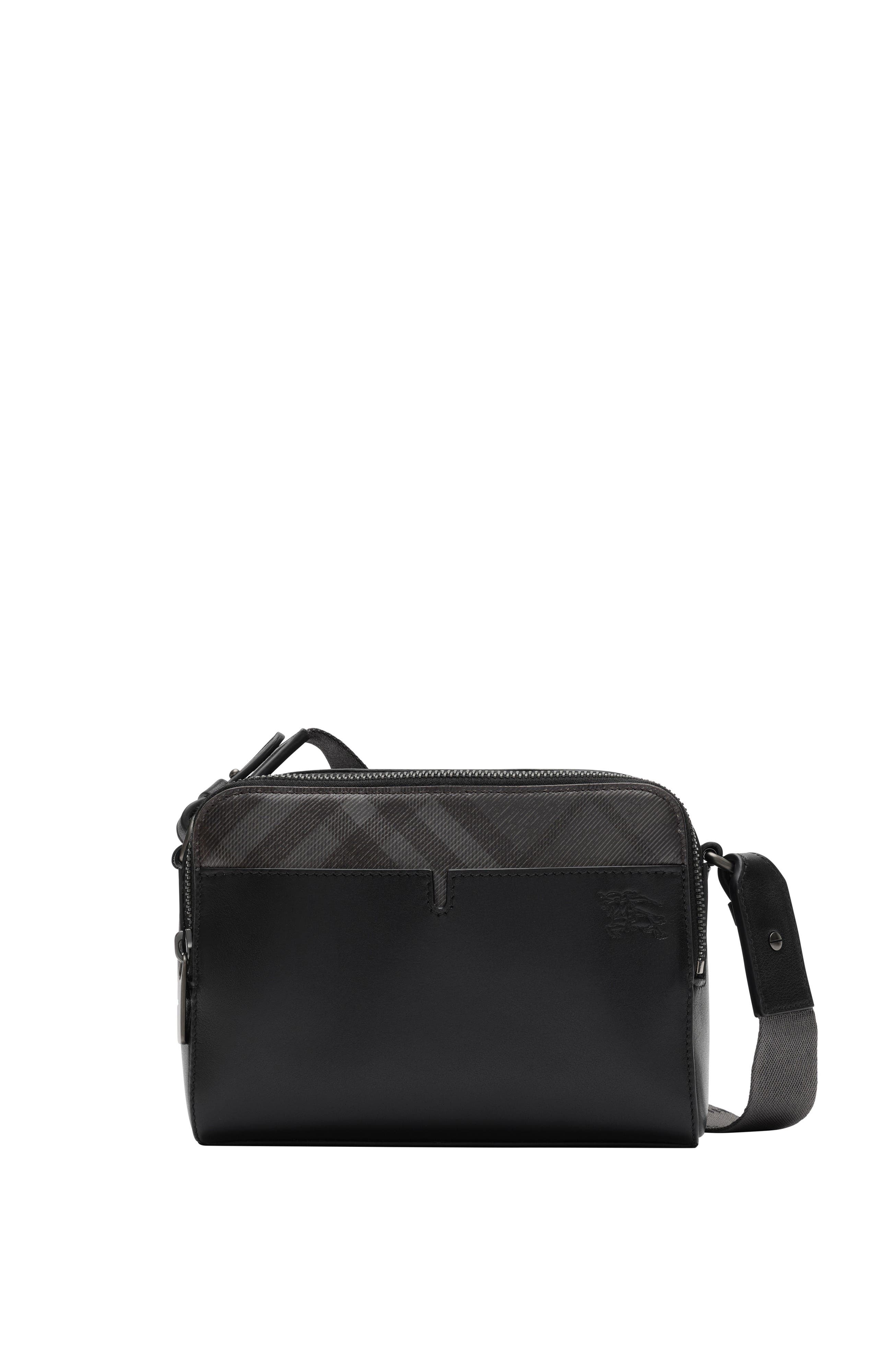 Burberry Pop Check Crossbody Bag, Main, color, Black/Iron Grey