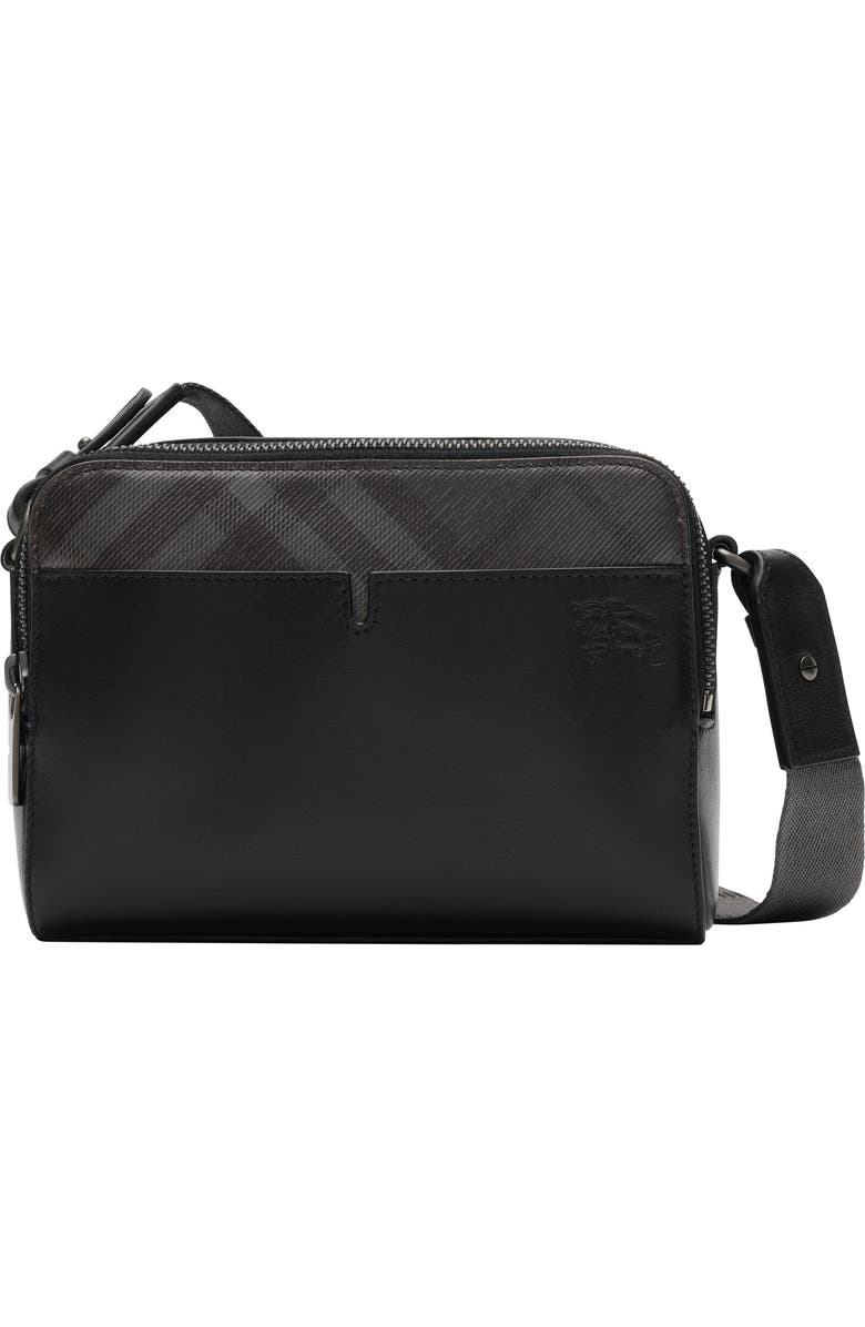 Burberry Pop Check Crossbody Bag, Main, color, Black/Iron Grey