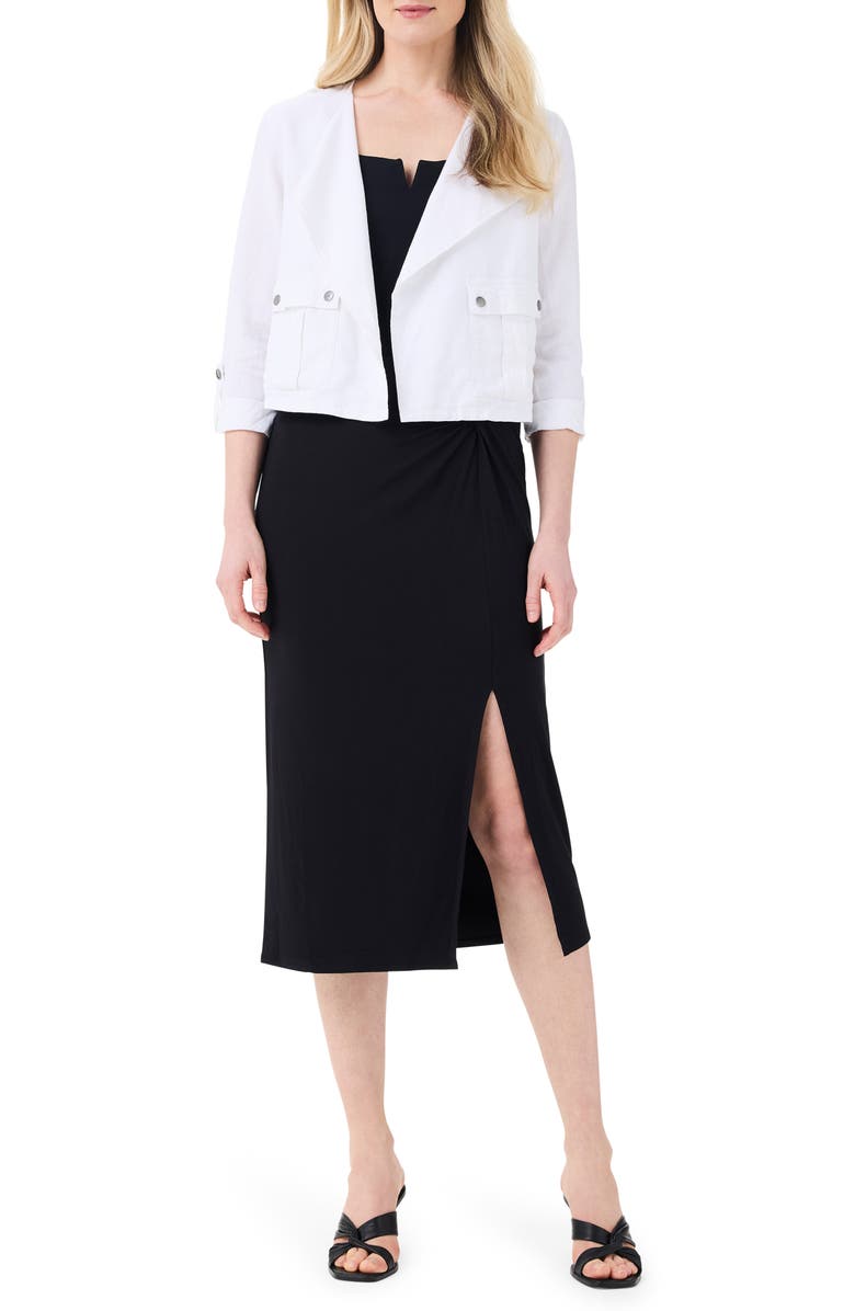 NIC+ZOE Rumba Linen Blend Moto Jacket, Alternate, color, Paper White