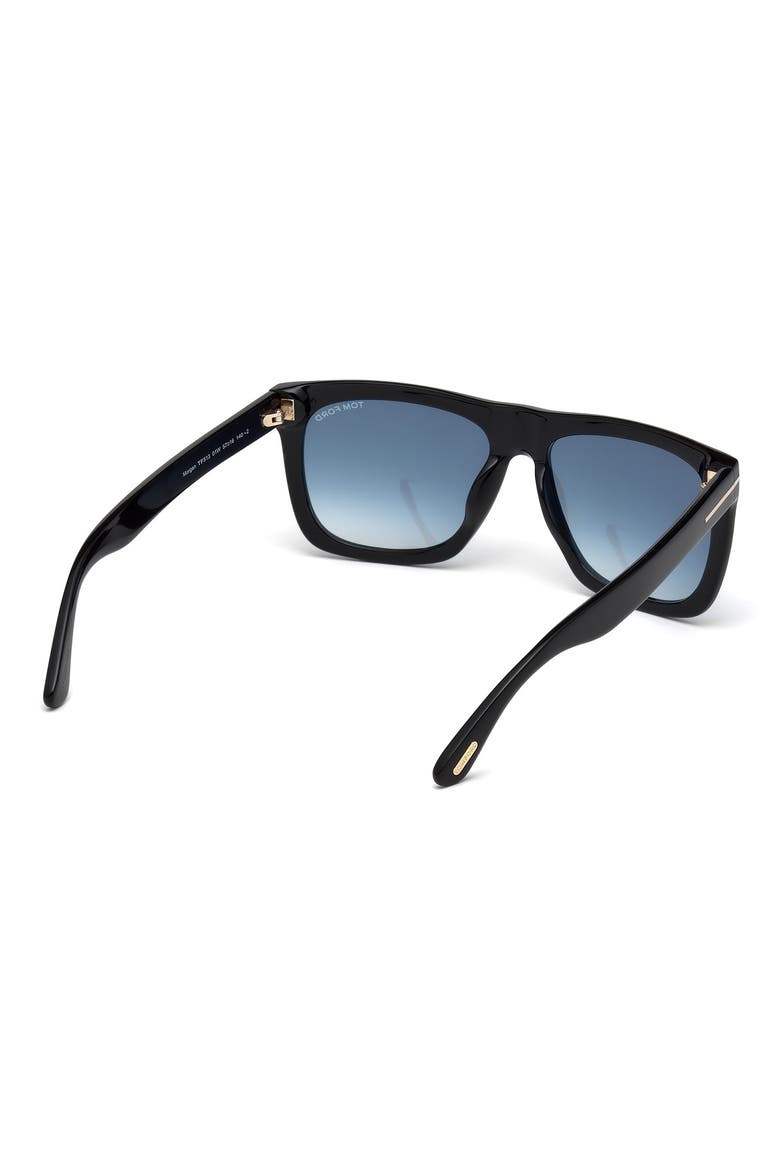 Morgan 57mm Gradient Rectangle Sunglasses, Alternate, color, SHINY BLACK/ GRADIENT BLUE