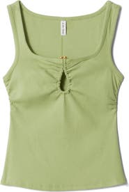 & Other Stories Metal Keyhole Stretch Cotton Tank