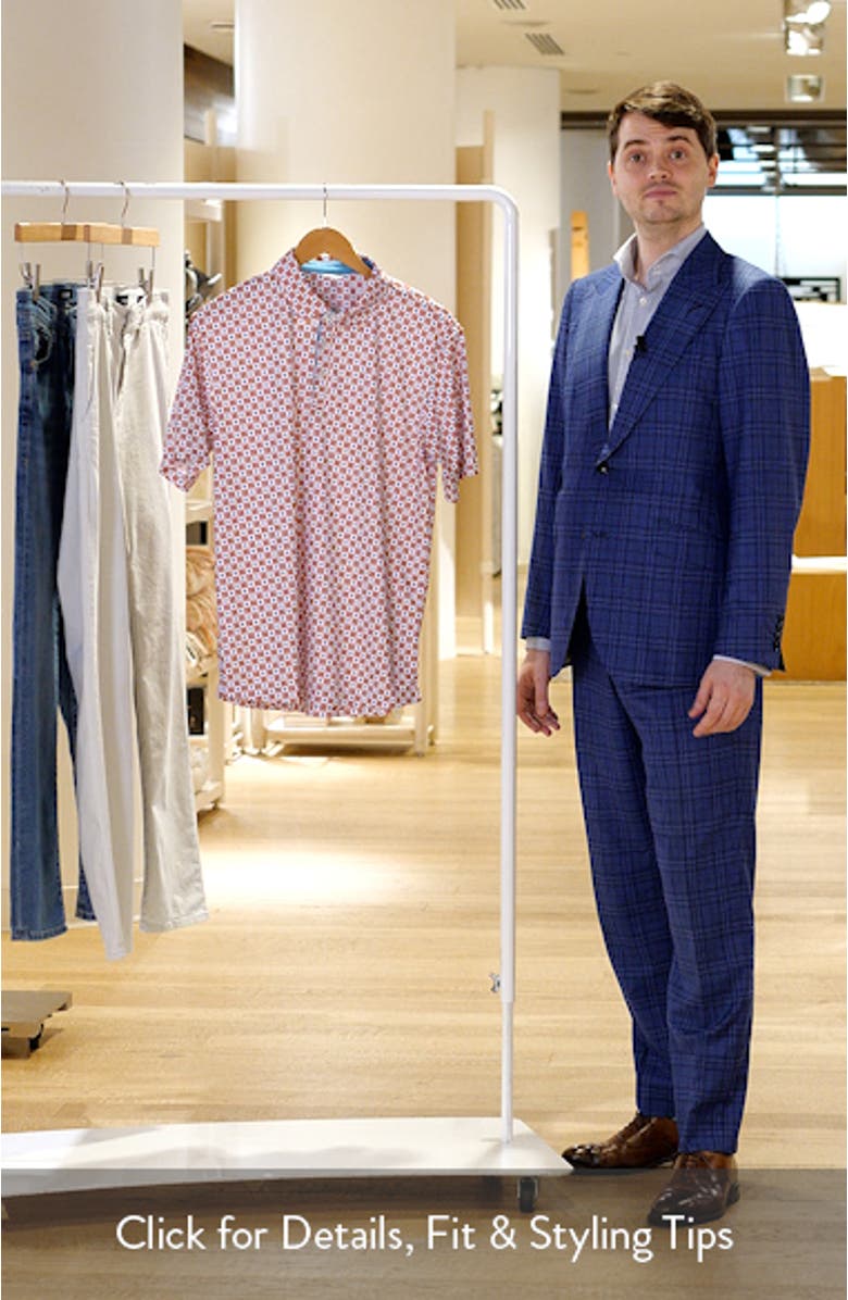 Waylon Stars & Stripes Print Performance Golf Polo, sales video thumbnail