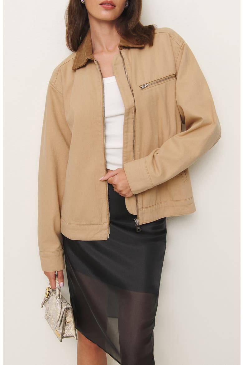 Harrison Corduroy Collar Denim Jacket, Main, color, ALDER