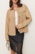 Reformation Harrison Corduroy Collar Denim Jacket