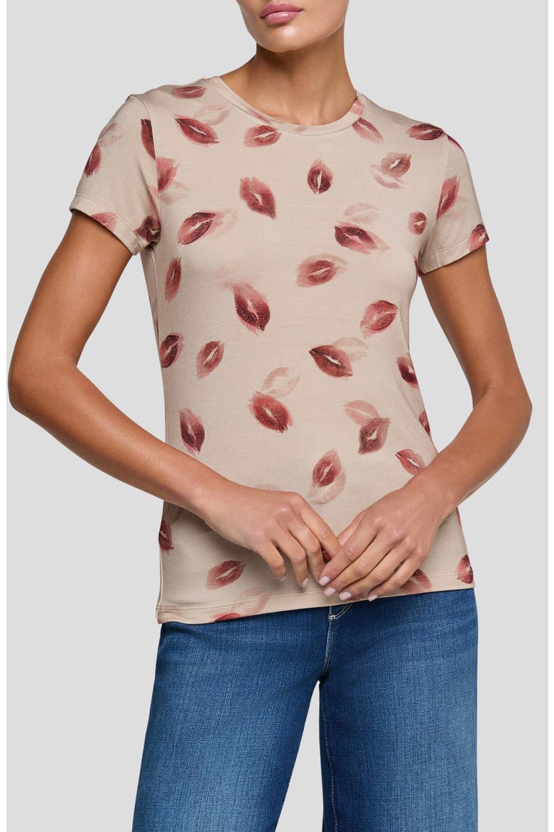 Ressi Kiss Print T-Shirt, Main, color, TAUPE/ DK RED FD KISS