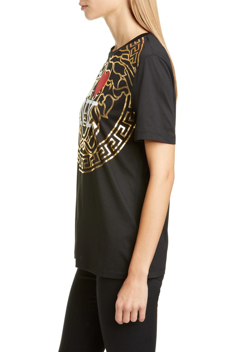 Versace NY Medusa Logo Graphic Tee, Alternate, color,