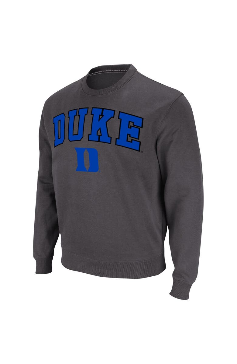 COLOSSEUM Men's Colosseum Charcoal Duke Blue Devils Arch & Logo Pullover Sweatshirt, Alternate, color, Charcoal