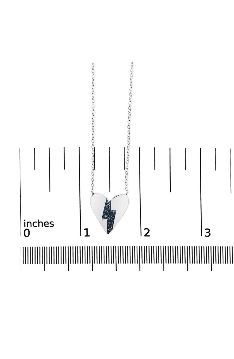 Haus of Brilliance .925 Sterling Silver Blue Diamond Broken Heart Pendant Necklace, Alternate, color, White