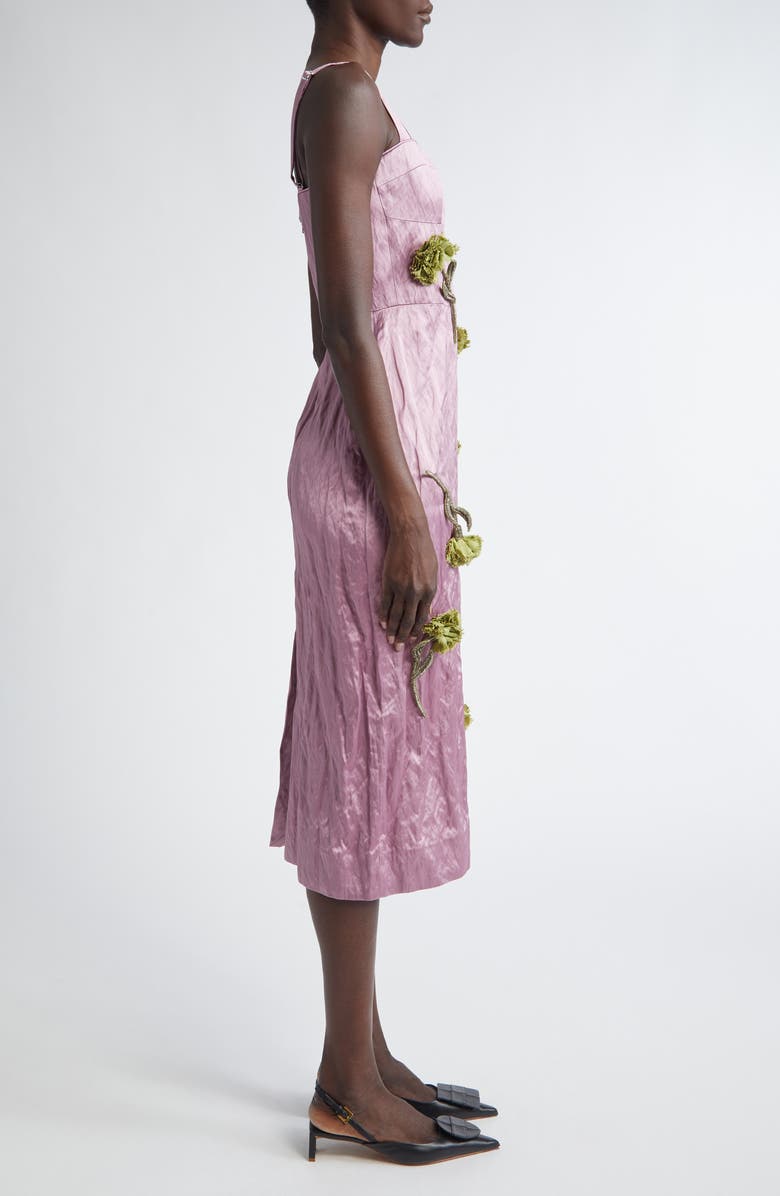 Erdem Floral Embroidered Duchesse Satin Cocktail Dress, Alternate, color, 