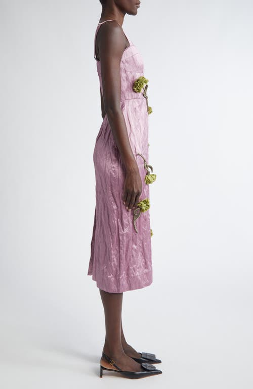 ERDEM ERDEM FLORAL EMBROIDERED DUCHESSE SATIN COCKTAIL DRESS