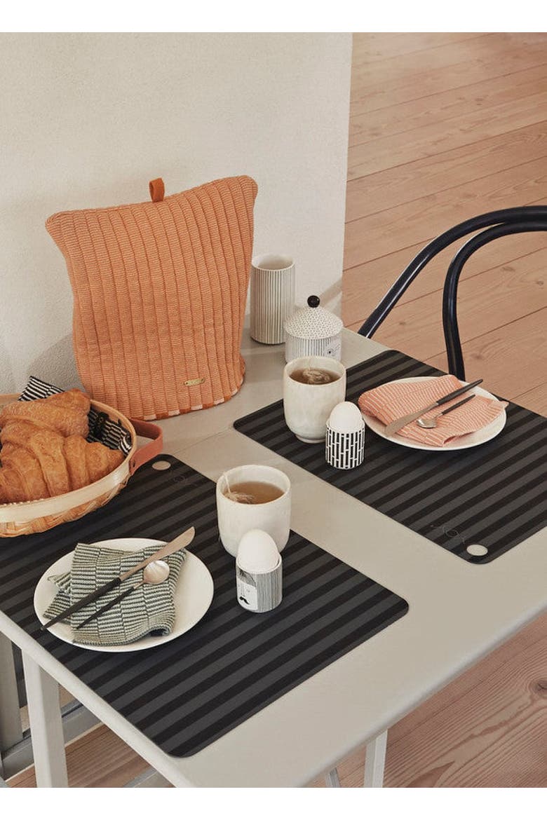 Placemat Stripe - Set of 2, Alternate, color, Anthracite