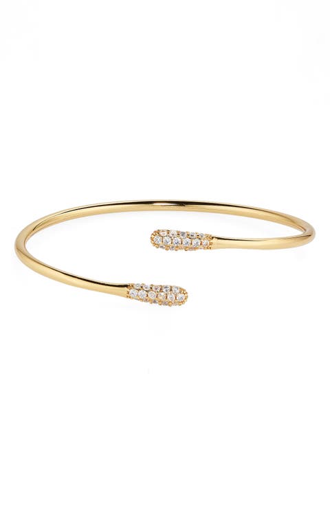 Paisley Links Cubic Zirconia Open Bracelet