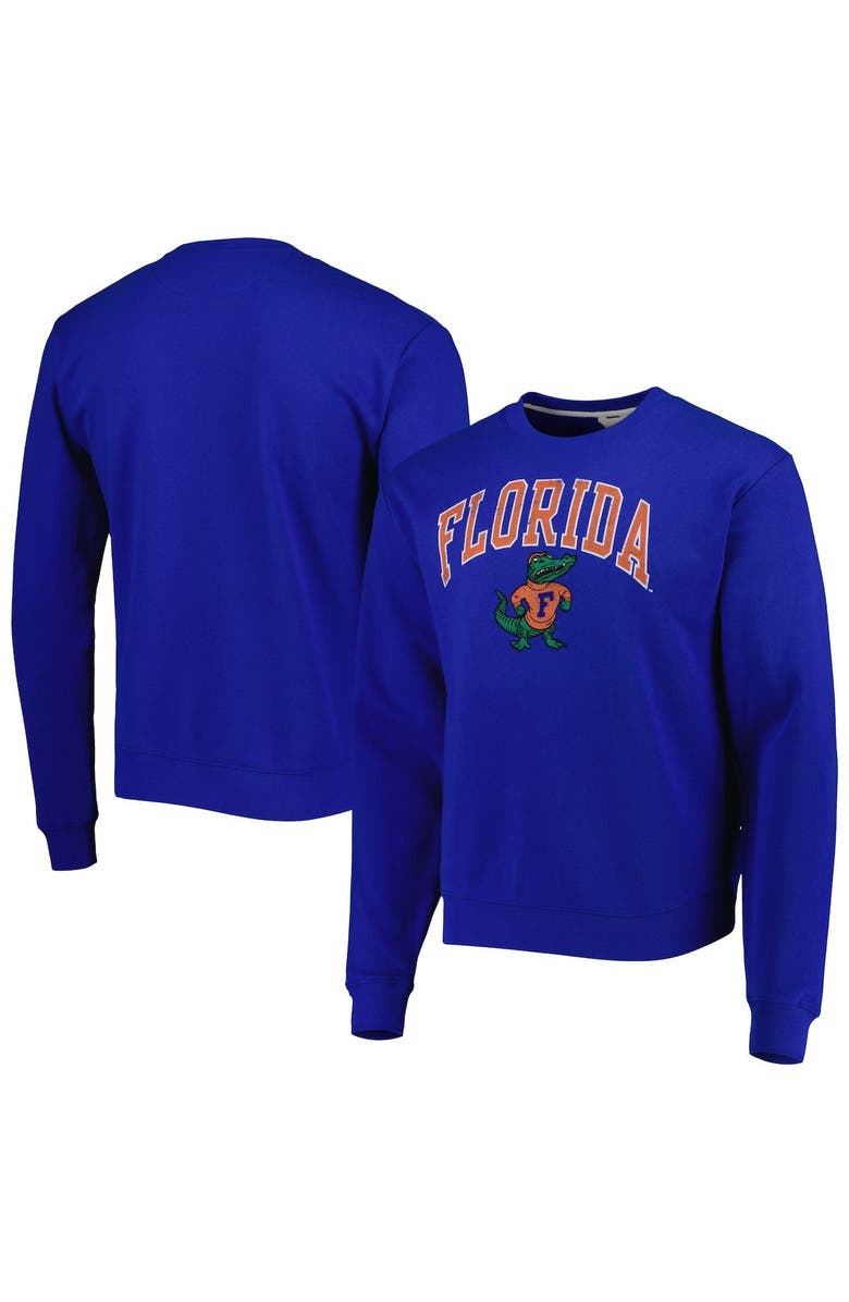 LEAGUE COLLEGIATE WEAR Men's League Collegiate Wear Royal Florida Gators 1965 Arch Essential Lightweight Pullover Sweatshirt, Main, color, 