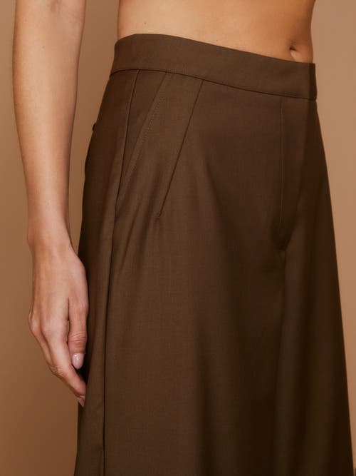 Six Stories Meredith Tailored Wide Leg Pants In Brown