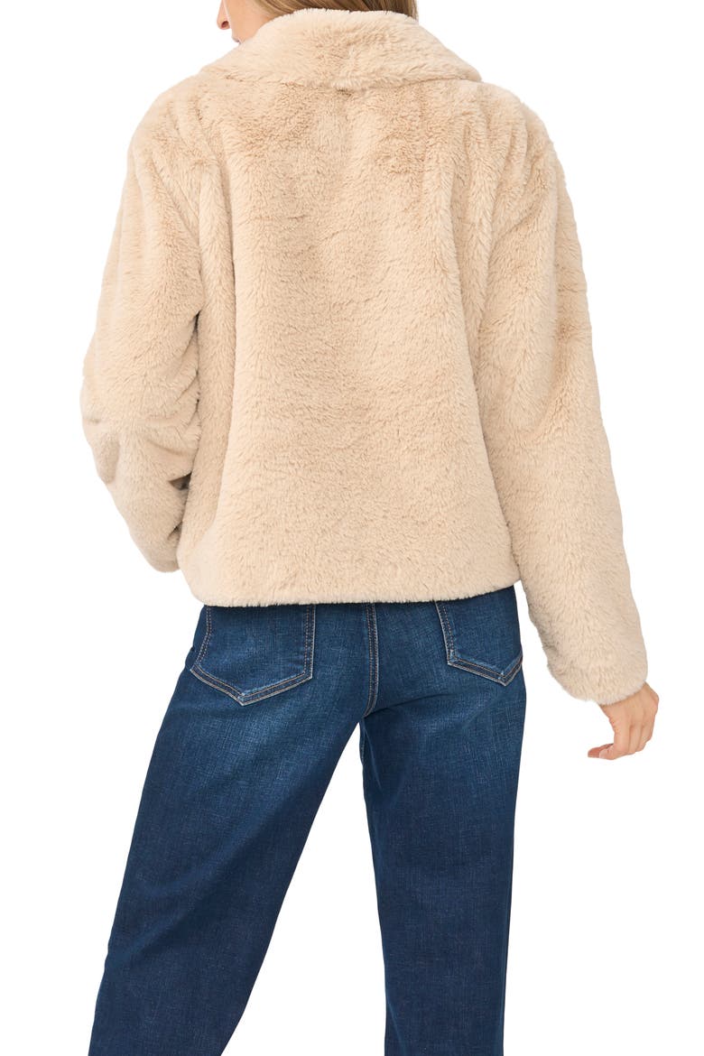 Double Breasted Faux Fur Peacoat, Alternate, color, STONE