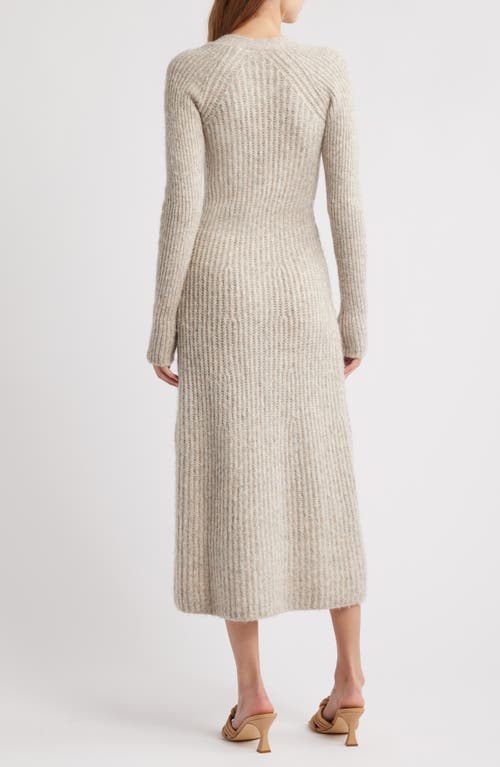 Shop Cult Gaia Bessiana Wool Blend Long Sleeve Sweater Dress In Fog