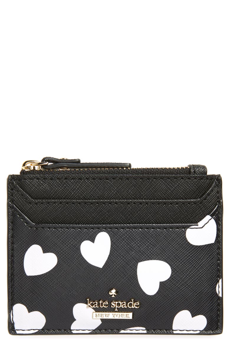 Kate Spade New York cameron street hearts card case, Main, color, 