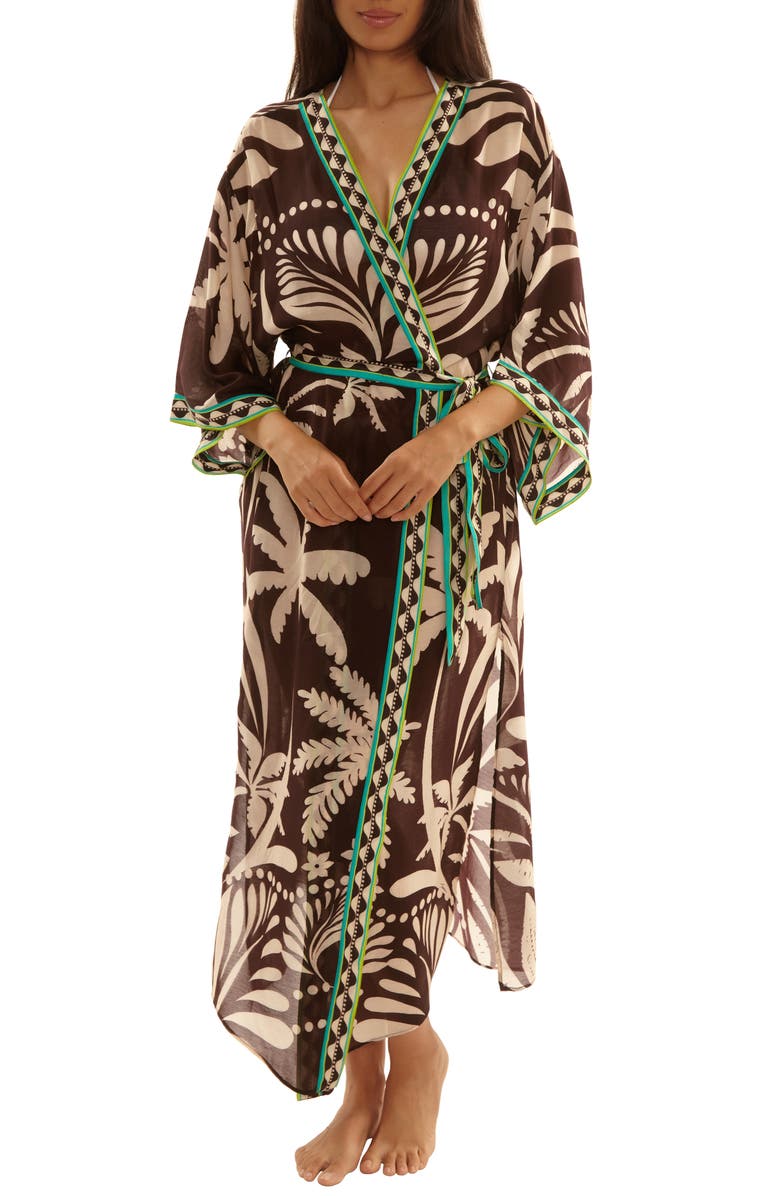 Trina Turk Syros Cover-Up Wrap, Alternate, color, Brown Multi