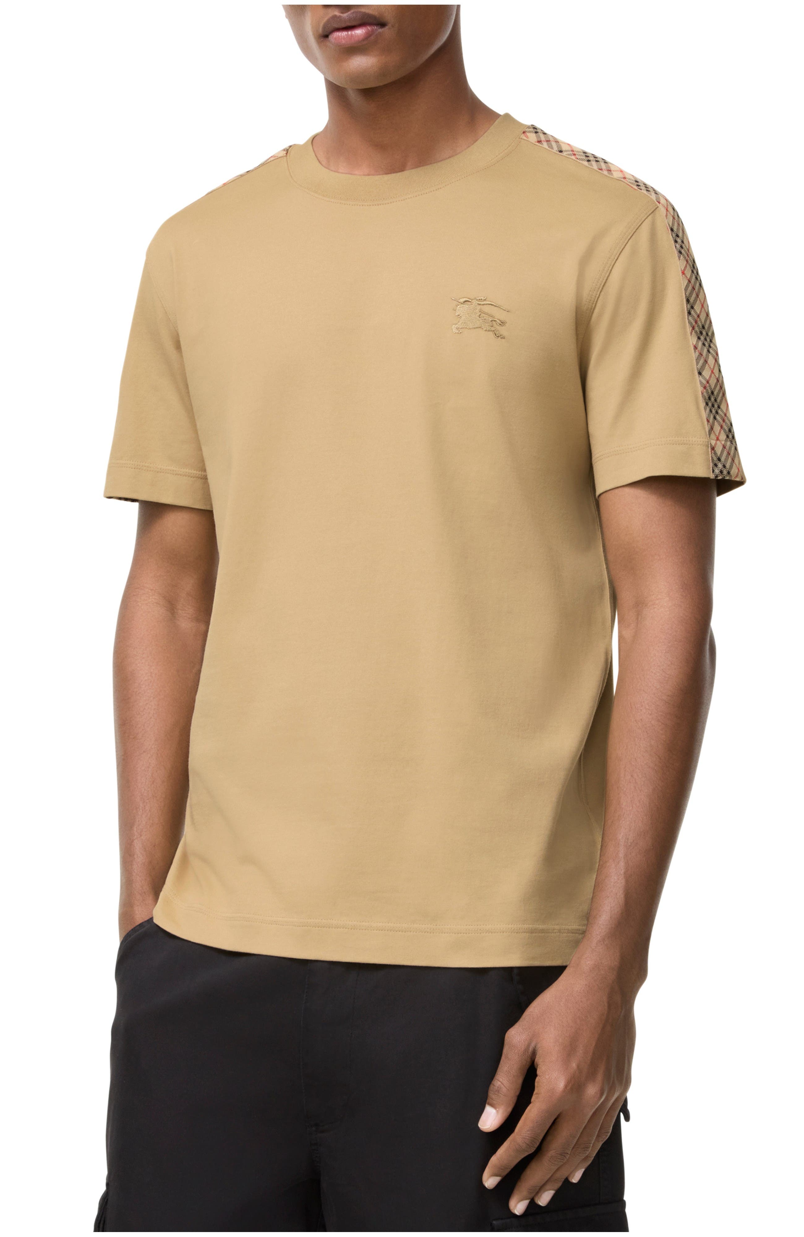 Check Trim Cotton T-shirt - image 5