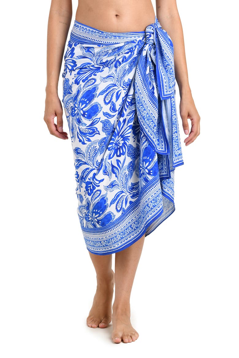 Botanical Brocade Cover-Up Pareo, Main, color, LAPIS