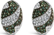 Haus of Brilliance 14K White Gold 2ct. TDW White and Treated Blue Diamond Earrings