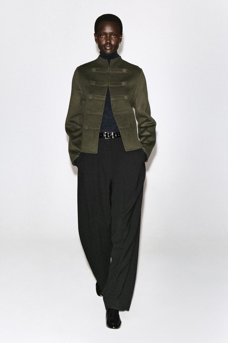 Double-Faced Wool Uniform Jacket, Main, color, KHAKI