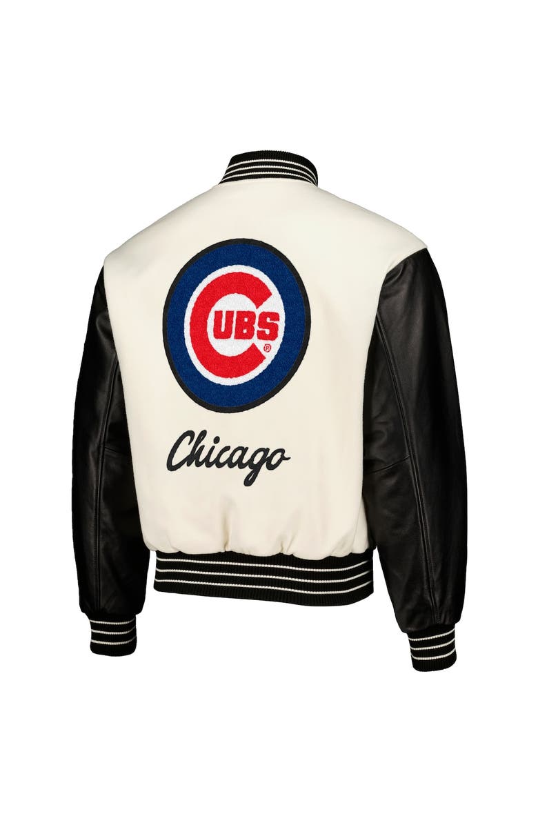 PLEASURES Men's PLEASURES White Chicago Cubs Full-Snap Varsity Jacket, Alternate, color, White