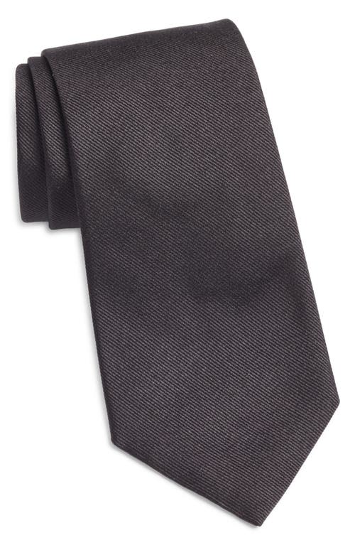 Jack Victor Solid Silk Tie In Brown