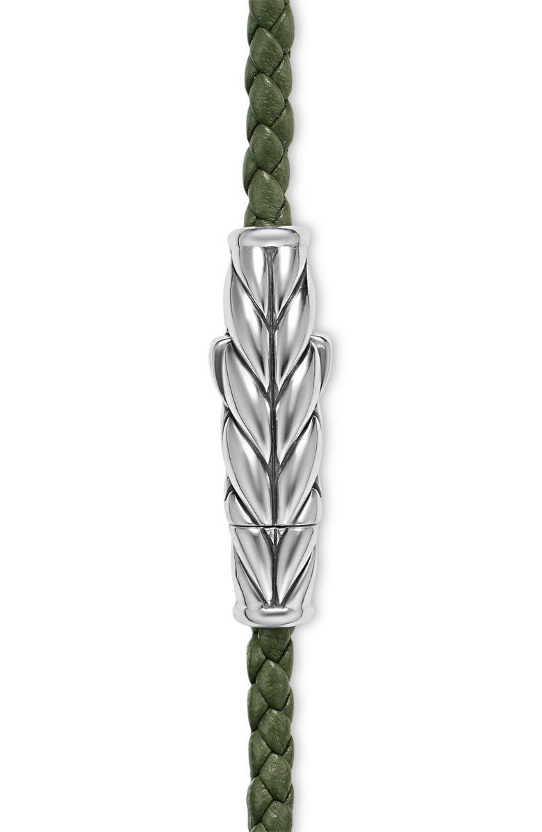 David Yurman Men's Triple Wrap Chevron Bracelet, Alternate, color, Green/ Silver