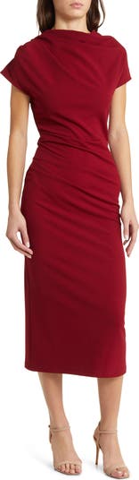 NIKKI LUND Women's Marilyn Ruched Knit Dress - Black - Casual dresses